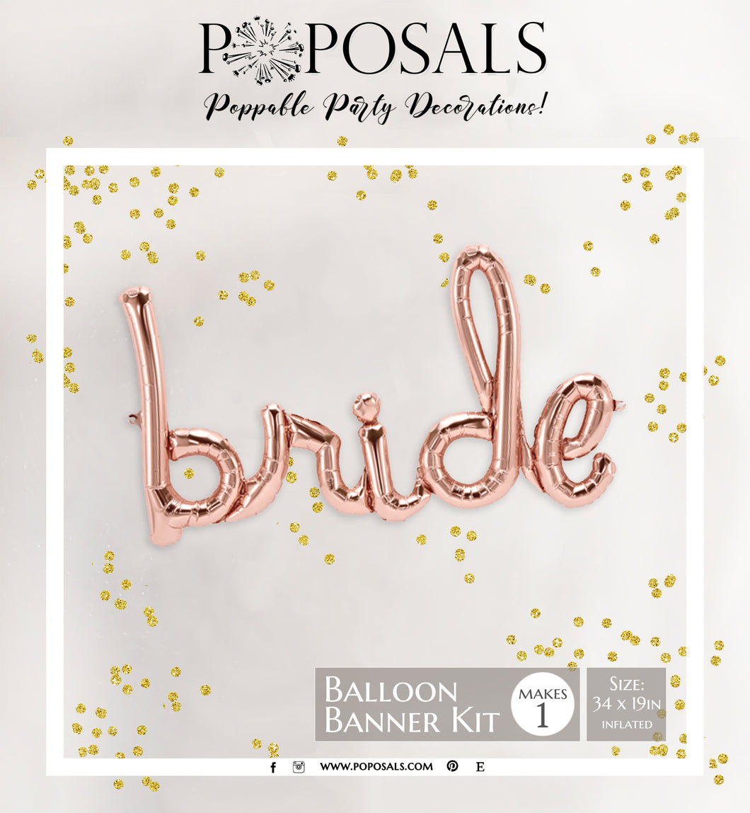 Cursive 'Bride' Foil Mylar 33