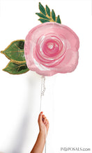 Pink Watercolor Peonie Rose Flower 30" Mylar Balloon